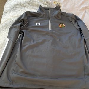 NEW Blackhawks underarmour quarter zip